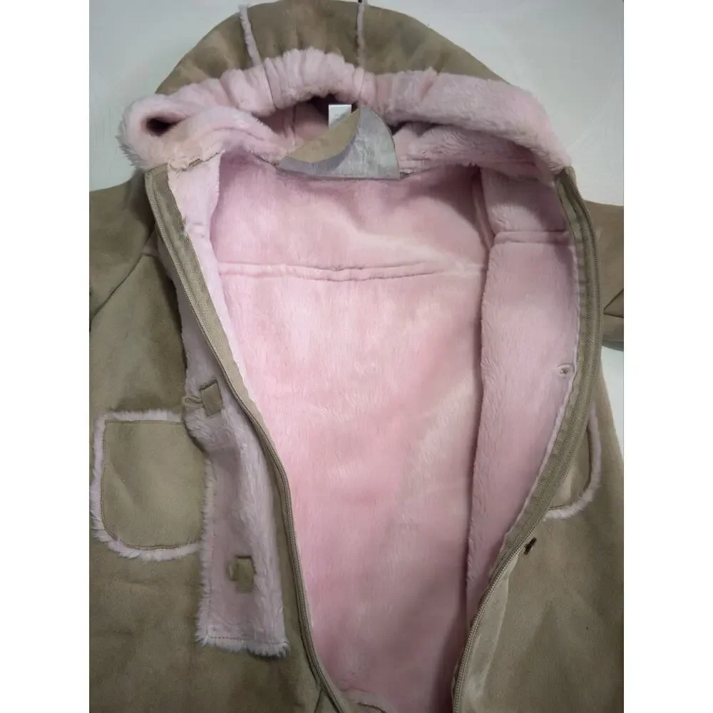 Baby Luxuries Tan Sherpa Snow Suit Bunting 12 Months Super Soft One Piece
